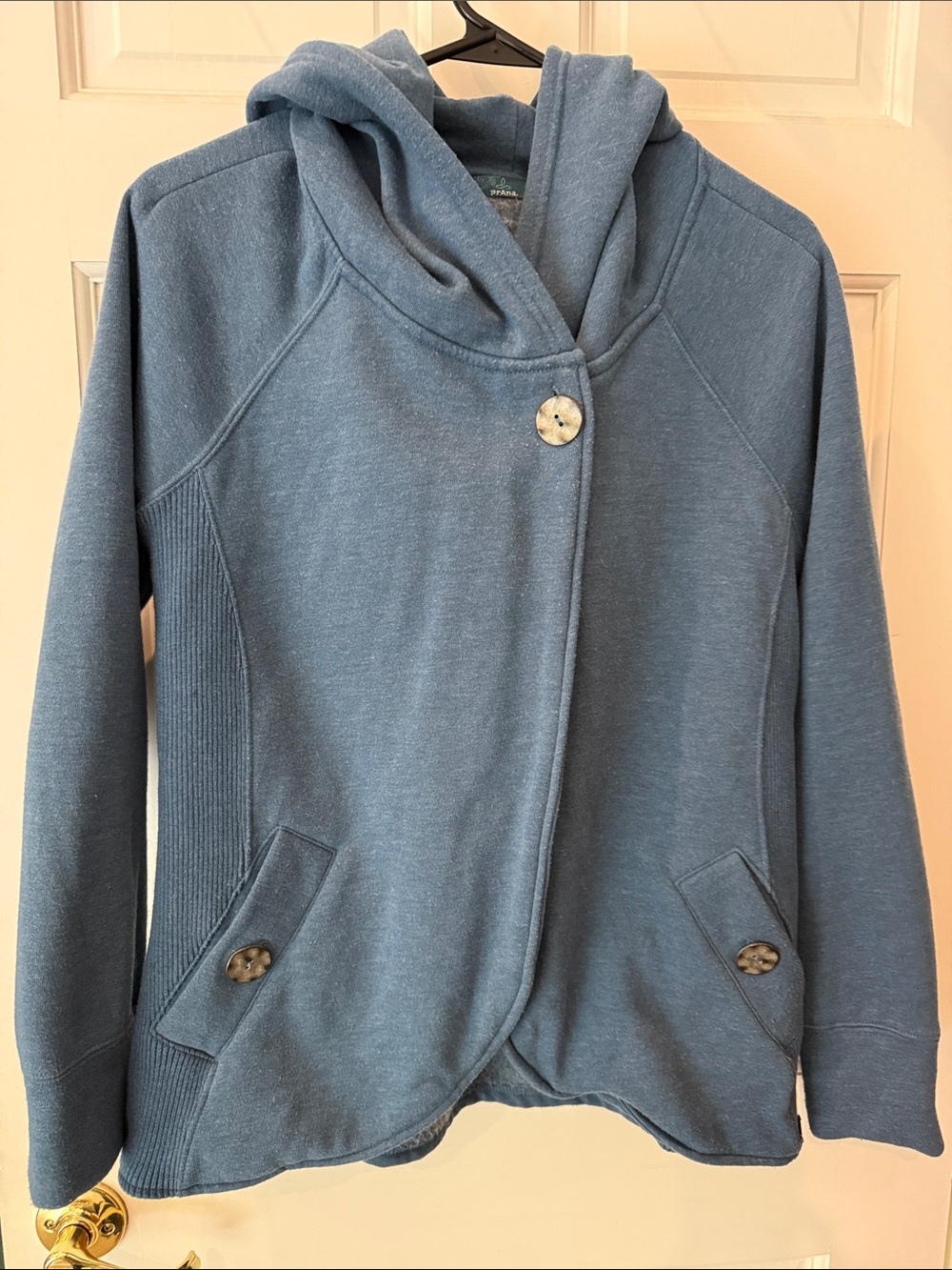 Prana Heathered Slate Blue Hooded Jacket